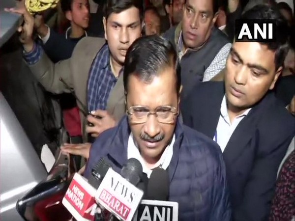 Delhi Chief Minister Arvind Kejriwal speaking to media on Saturday. (Photo/ANI)