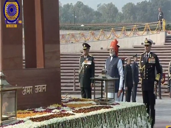 Visuals from National War Memorial in New Delhi on Sunday. (Picture courtesy: DD)