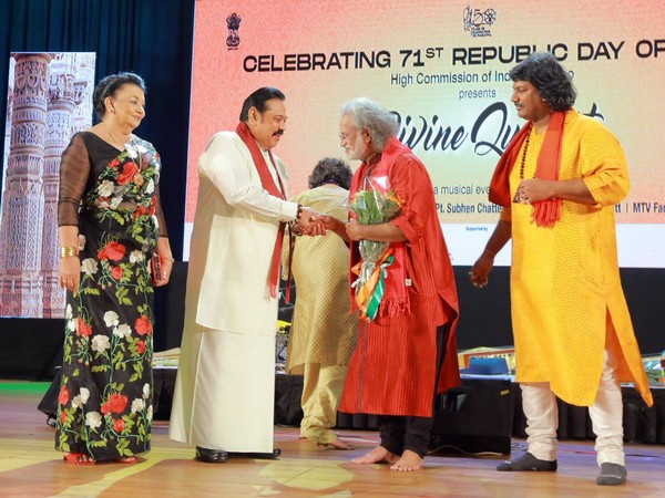 Sri Lankan Prime Minister Mahinda Rajapaksa at function at Indian high commission in Sri Lanka on Saturday