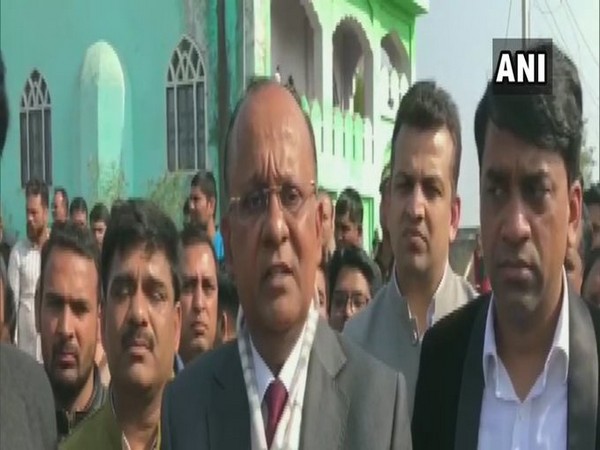 Greater Noida District Magistrate BN Singh speaking to reporters on Monday. Photo/ANI