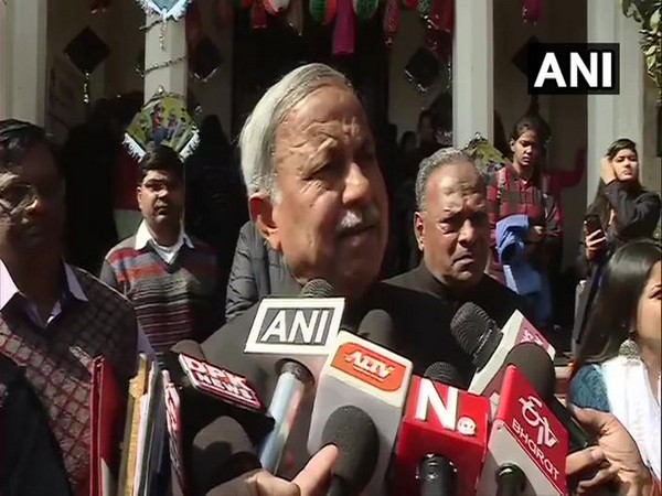 Rajasthan's social justice and empowerment minister Bhanwar Subhash Garg speaks to media in Jaipur on Monday [Photo/ANI]