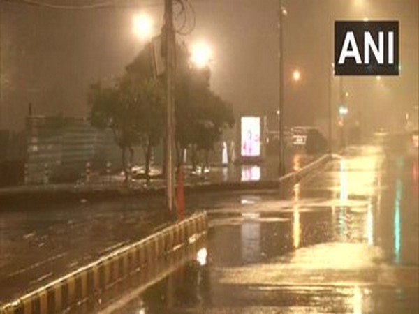 Delhi: Rain lashes parts of the city; visuals from Krishi Bhawan. [Photo/ANI]