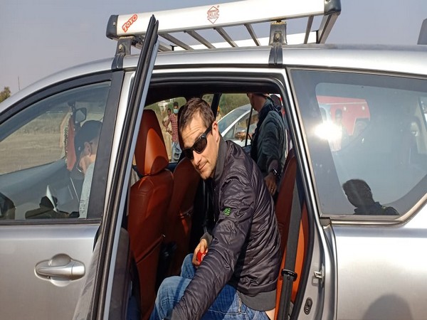 British adventurer and television presenter Bear Grylls at Bandipur in Karnataka (Photo/ANI)