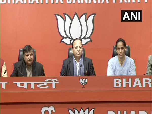 Indian shuttler Saina Nehwal joins BJP on Wednesday. (Photo/ANI)
