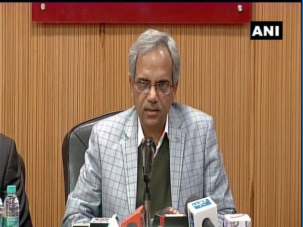 Delhi Chief Election Officer Ranbir Singh addressing a press conference on Thursday. Photo/ANI
