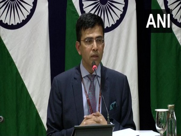 MEA spokesperson Raveesh Kumar addressing a press conference in New Delhi on Thursday.