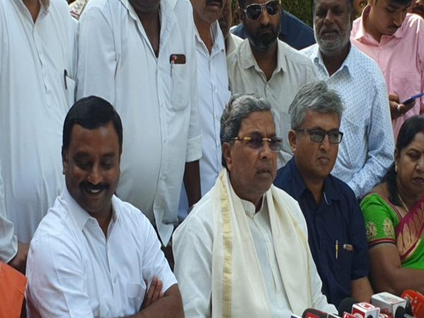 Congress leader Siddarmaiah addressing a press conference in Bengaluru, Karnataka on Friday. (Photo/ANI)