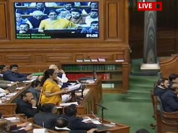 Finance Minister Nirmala Sitharaman during her budget speech.