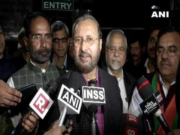 Union Minister Prakash Javadekar speaking to media persons on Wednesday. Photo/ANI