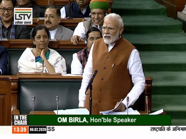 Prime Minister Narendra Modi speaking in Lok Sabha on Thursday. (Picture courtsey: LSTV)