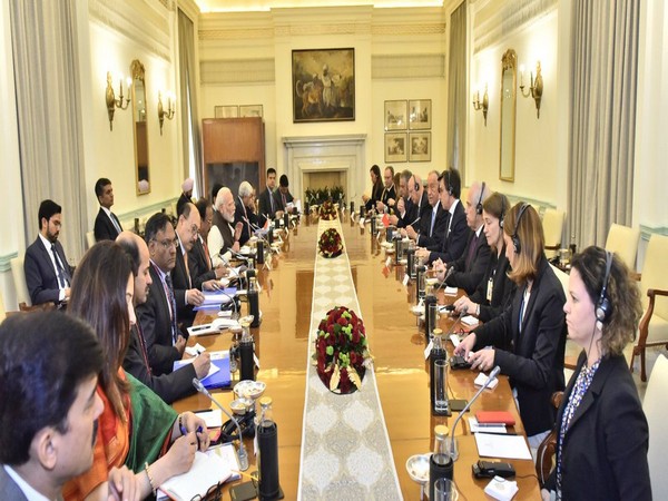 PM Modi at delegation-level talks with Portuguese President Marcelo Rebelo De Sousa in New Delhi on Friday