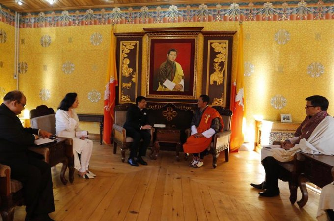 Union Minister Piyush Goyal called on Bhutan's PM Lotay Tshering in Bhutan on Friday.