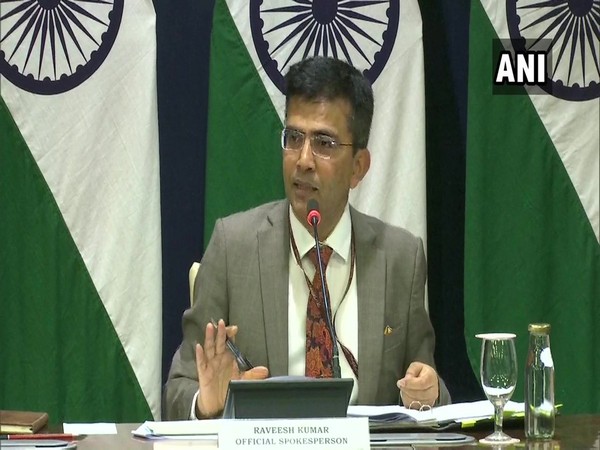 MEA spokesperson Raveesh Kumar addressing a press briefing in New Delhi on Thursday. Photo/ANI
