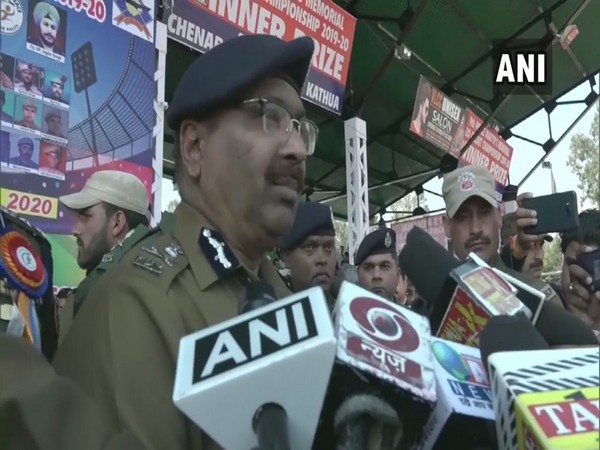 Jammu and Kashmir DGP Dilbag Singh speaking to media in Kathua on Sunday. Photo/ANI