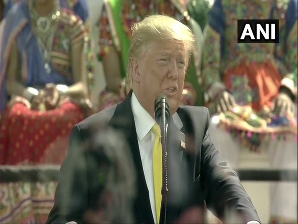 US President Donald Trump at Motera Stadium in Ahmedabad on Monday. Photo/ANI