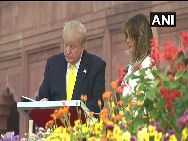 US President Donald Trump with wife Melania during his visit to Taj Mahal.