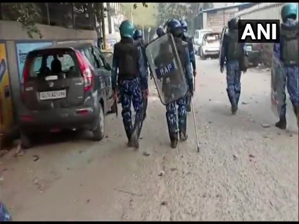 Visulas of security officials in Brahampuri area on Monday. Photo/ANI