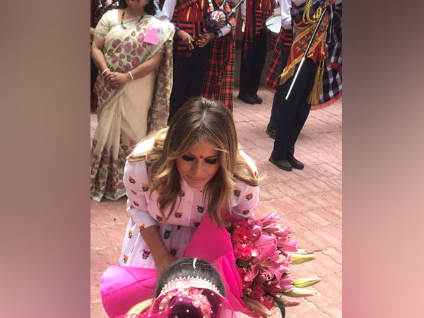 US First Lady Melania Trump visits a Delhi government school in Moti Bagh on Tuesday