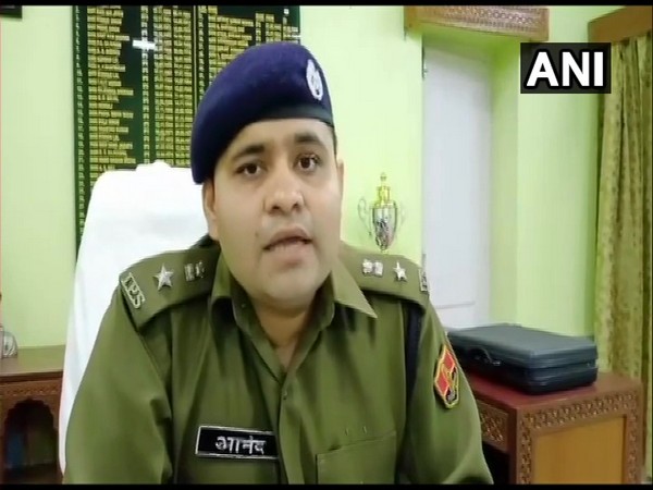 Barmer SP Anand Sharma talking to reporters on Thursday.