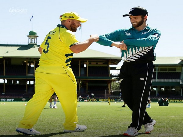 Aaron Finch and Kane Williamson during toss in first ODI at SCG (Photo/ cricket.com.au Twitter)