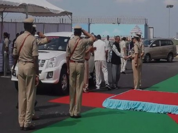 Governor ESL Narasimhan reached Vijaywada on Monday evening (Photo/ANI)