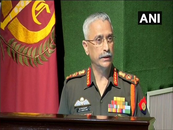 Army Chief General M M Naravane speaking at an event in New Delhi on Wednesday. Photo/ANI