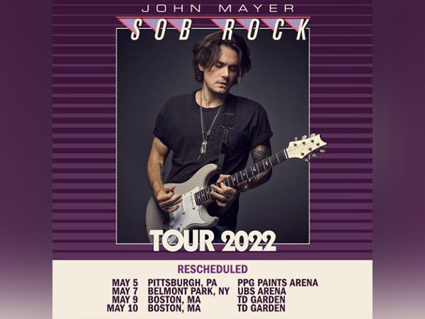 Poster of rescheduled dates of John Mayer's 'Sob Rock' tour (Image source: Instagram)