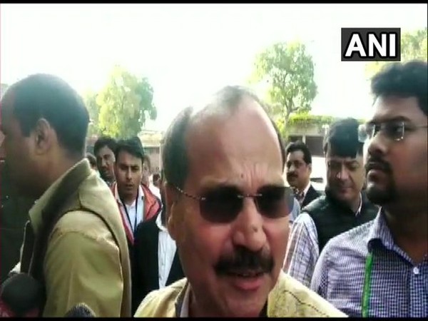 Congress leader in Lok Sabha Adhir Ranjan Chowdhury speaking to reporters on Thursday. Photo/ANI