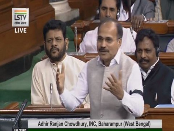 #Congress MP Adhir Ranjan Chowdhury in LokSabha [Photo/ANI]