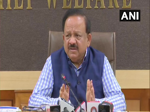 Union Minister Dr Harsh Vardhan speaking to reporters in New Delhi on Monday. Photo/ANI