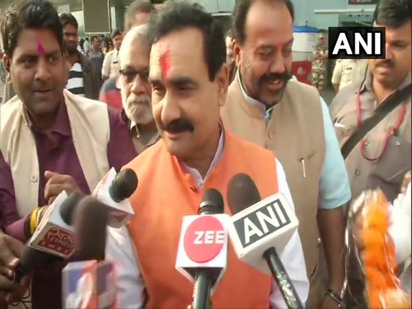 BJP leader Narottam Mishra speaking to media in Bhopal on Tuesday. Photo/ANI