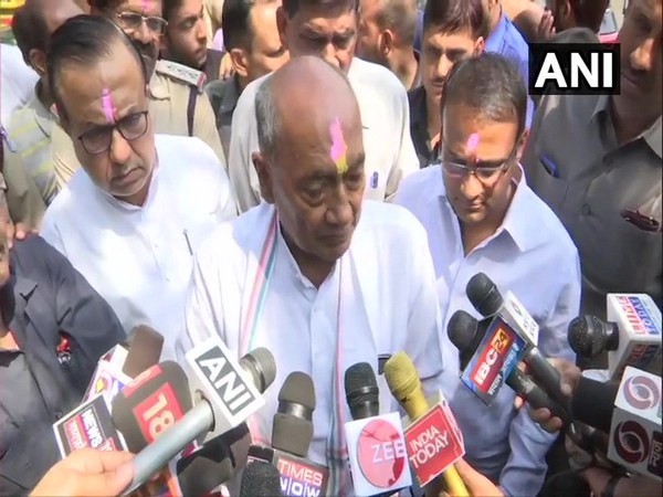Congress leader Digvijaya Singh speaking to media in Bhopal, Madhya Pradesh on Tuesday. Photo/ANI