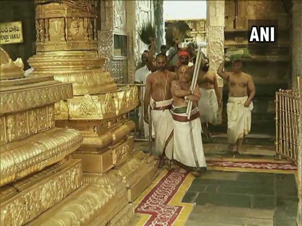 Tirumala Tirupati Devasthanam conducted Kovil Alwar Tirumanjanam on Tuesday. Photo/ANI