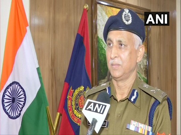 Delhi Police Commissioner SN Shrivastava speaking to reporters on Tuesday. Photo/ANI
