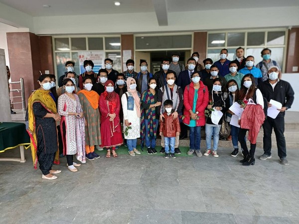 Evacuees from Wuhan at the ITBP facility in New Delhi's Chhawla