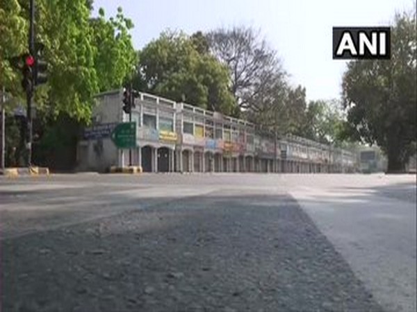Connaught Place area wore a deserted look on Sunday. Photo/ANI