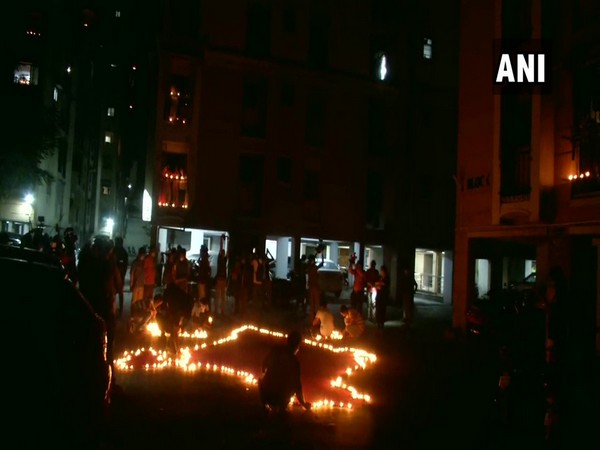 People formed the map of India by lighting earthen lamps in Chennai on Sunday night.