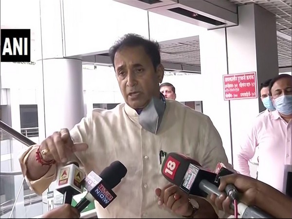 Maharashtra Home Minister Anil Deshmukh speaking to reporters on Thursday.