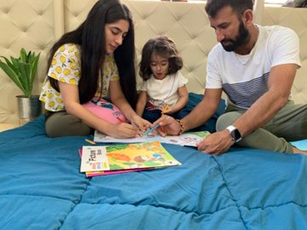 Cheteshwar Pujara with his family (Photo/ BCCI Twitter)