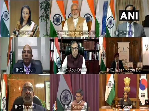 Prime Minister Narendra Modi interacting with Heads of Indian Diplomatic Missions on Monday.