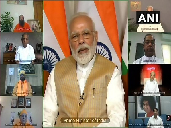Prime Minister Narendra Modi interacting with members of various social welfare organisations.