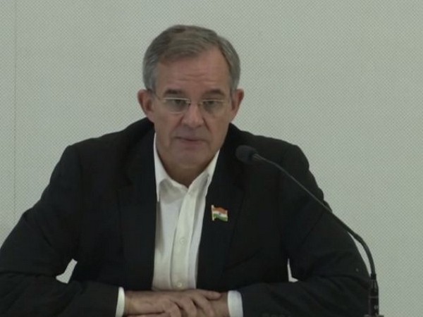 Thierry Mariani addressing the press conference in Srinagar (Photo/ANI)