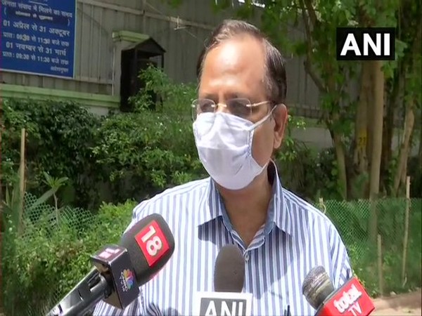 Delhi Health Minister Satyendar Jain speaking to reporters on Saturday. Photo/ANI