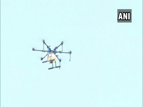 Drones being used to spray disinfectants in the area around COVID19 ward at Government Rajaji Hospital in Madurai