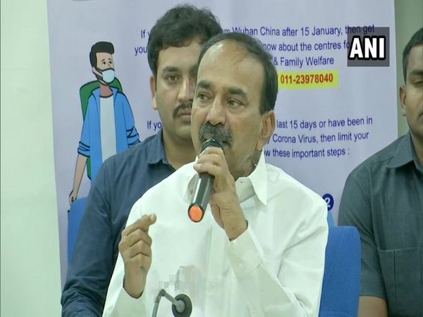Telangana State Health Minister Eatala Rajendra speaking to reporters on Thursday.