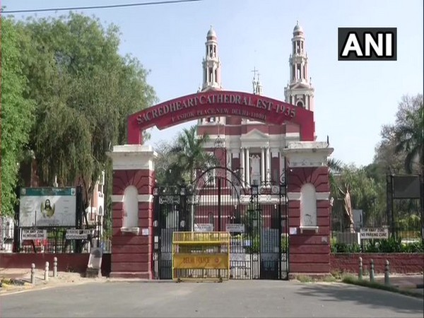 A visual of the Sacred Heart Cathedral near Gol Dak Khana in Delhi. Photo/ANI