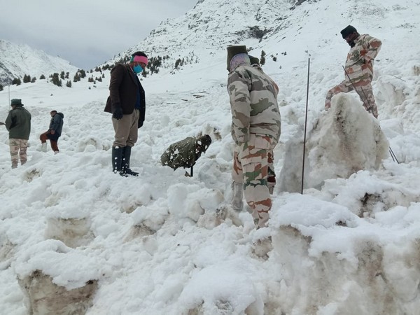 ITBP jawans during search operation on Monday.