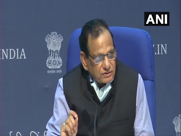 Dr VK Paul, Niti Aayog member and Chairman of Empowered Group 1 addressing the media on Friday. Photo/ANI