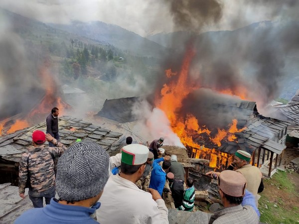 An 80-year-old woman died in fire in Shimla district. Photo/ANI