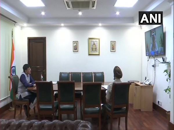 Union Commerce and Industry Minister Piyush Goyal attends a video conference meeting of commerce ministers of G-20 countries on Thursday.